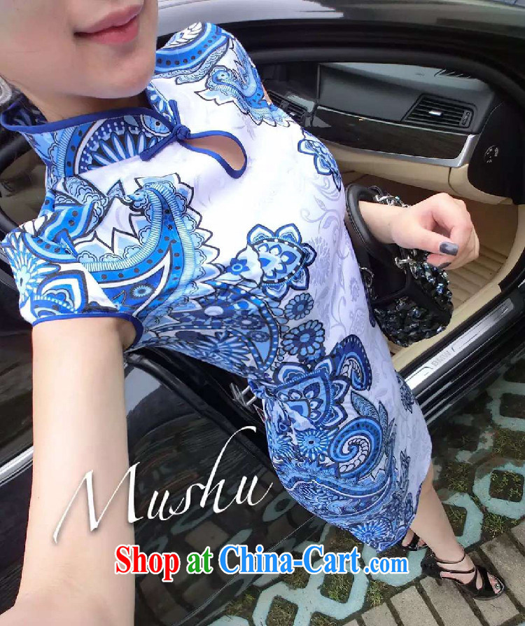 Oh, the 2015 summer retro name yuan style tight package and blue and white porcelain cheongsam dress white L pictures, price, brand platters! Elections are good character, the national distribution, so why buy now enjoy more preferential! Health