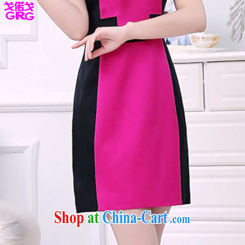 Al Gore called the 2015 new women summer short-sleeved stamp the code cheongsam dress of red XXXL - size is large, the combined Gore, shopping on the Internet