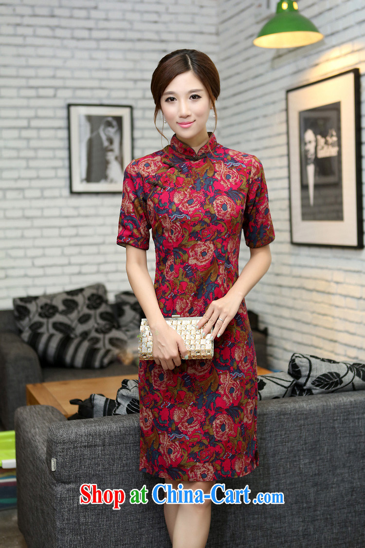 The Jessup, China wind spring and summer girls cotton MA, for manually buckle long cheongsam dress rose up collar XXL pictures, price, brand platters! Elections are good character, the national distribution, so why buy now enjoy more preferential! Health