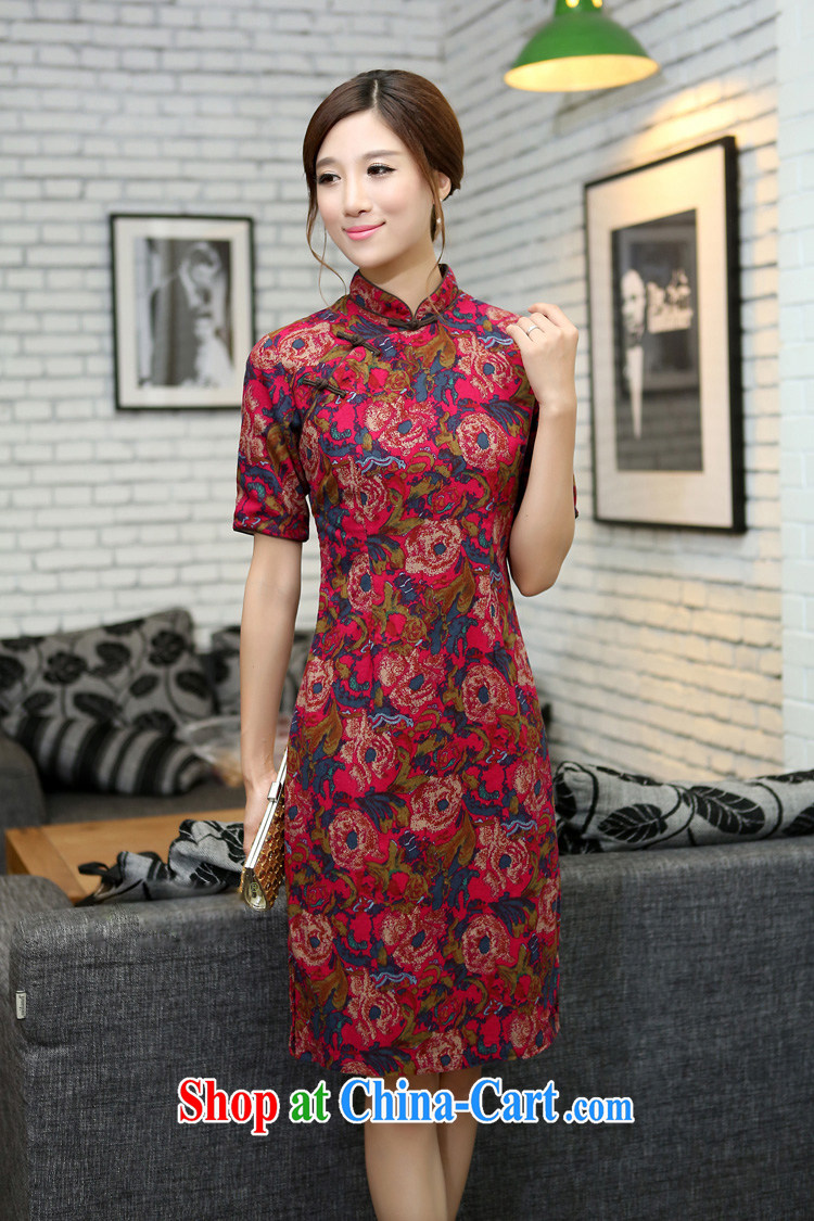 The Jessup, China wind spring and summer girls cotton MA, for manually buckle long cheongsam dress rose up collar XXL pictures, price, brand platters! Elections are good character, the national distribution, so why buy now enjoy more preferential! Health