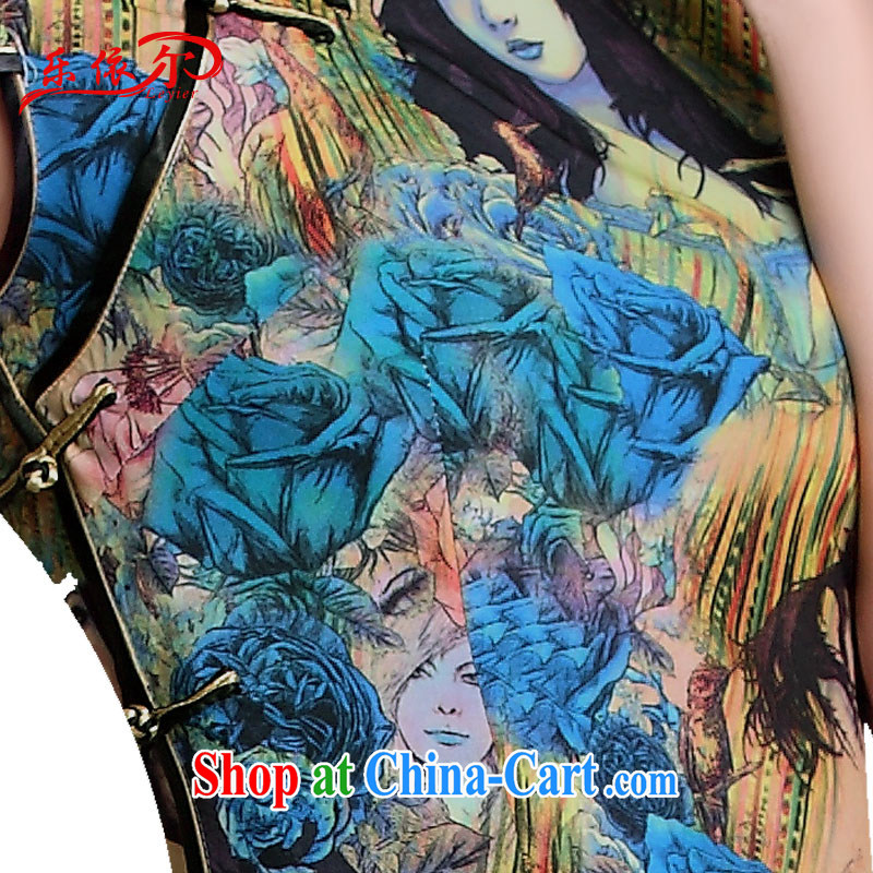 And, in accordance with summer girls dresses girls Chinese Antique improved stylish everyday robes-Lao Shen cheongsam dress LYE 1306 Map Color XXL, in accordance with (leyier), shopping on the Internet