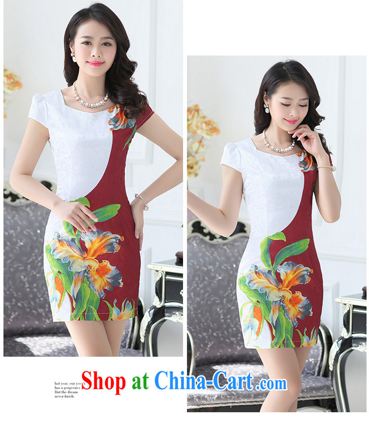 Improved cheongsam 2015 summer short-waist and dress middle-aged mother and stylish decor, Video thin female with Po, XXL pictures, price, brand platters! Elections are good character, the national distribution, so why buy now enjoy more preferential! Health