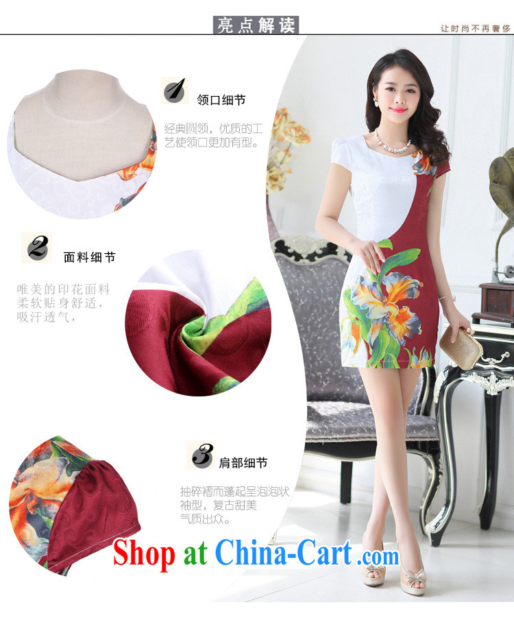 Ya-ting store summer 2015 new women who are decorated with graphics thin round-collar A Field retro stamp short-sleeved dresses qipao package and black XXL pictures, price, brand platters! Elections are good character, the national distribution, so why buy now enjoy more preferential! Health