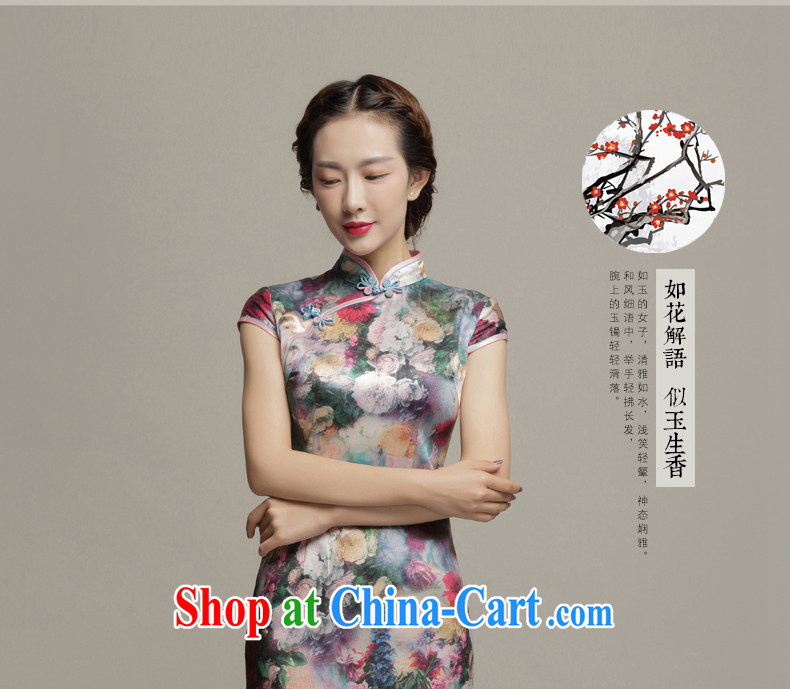 Bong-amphibious gulping floral 2015 spring and summer new short Silk Cheongsam beauty graphics thin sauna elegant silk cheongsam dress DQ 1572 fancy XXXL pictures, price, brand platters! Elections are good character, the national distribution, so why buy now enjoy more preferential! Health