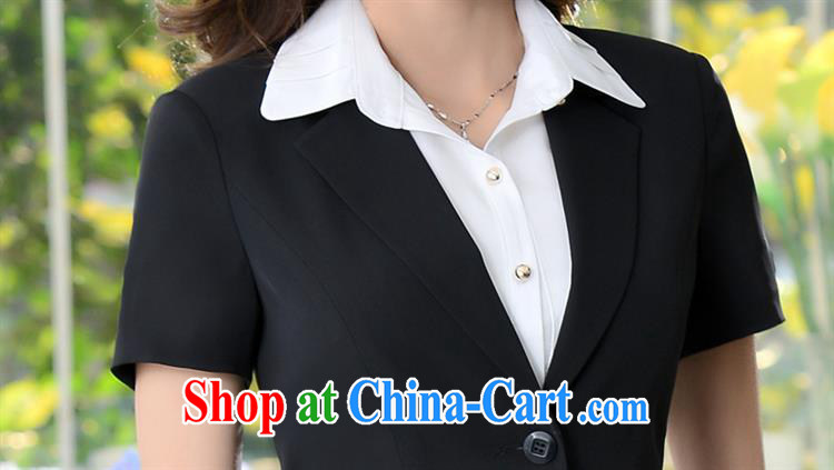 Classic summer 2 piece snap-short-sleeved thin anti-wrinkle not discolored female package office clerk managers work with black jacket + pants XXXL pictures, price, brand platters! Elections are good character, the national distribution, so why buy now enjoy more preferential! Health