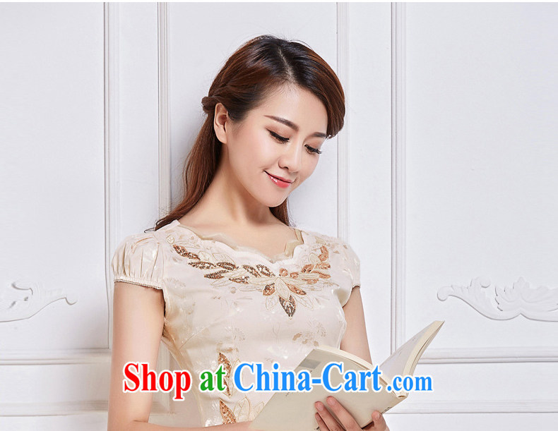 Bong-amphibious NTHU summer 2015 new improved cheongsam dress stylish, embroidered short sleeves cheongsam dress DQ 15,158 apricot XXL pictures, price, brand platters! Elections are good character, the national distribution, so why buy now enjoy more preferential! Health