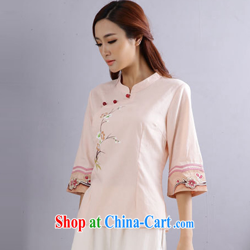 Energy Mr. Philip Li Yau Ma Tei cotton shirt girl Chinese Chinese cynosure serving ethnic wind improved Han-pink summer XL, energy, Philip Li (mode file), and, on-line shopping