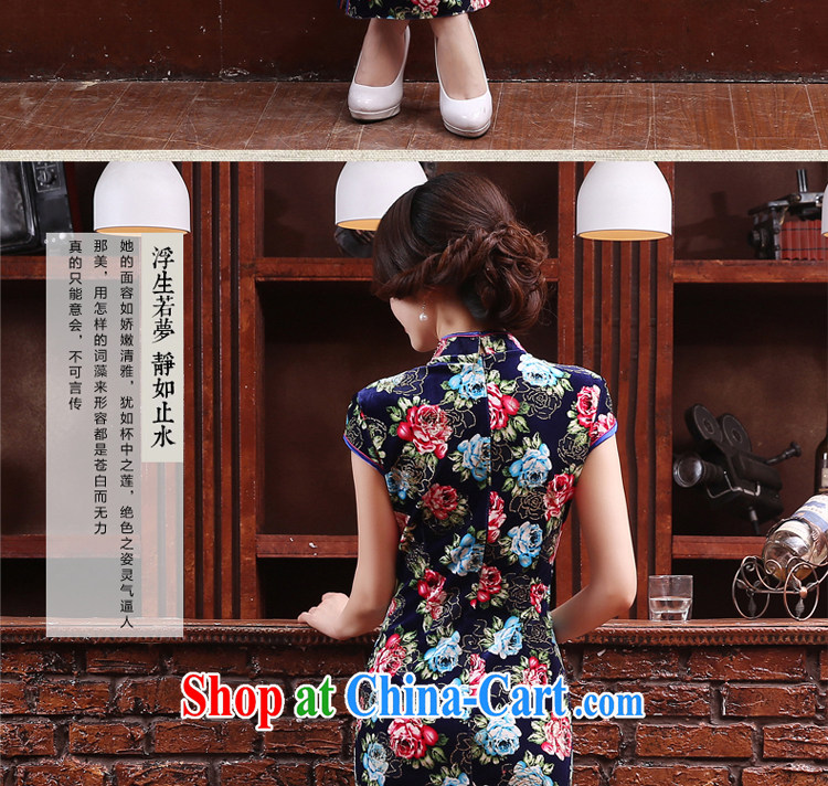 pro-am 2015 new daily improved stylish MOM velvet cheongsam dress summer long, short-sleeved qipao dresses long 2XL pictures, price, brand platters! Elections are good character, the national distribution, so why buy now enjoy more preferential! Health