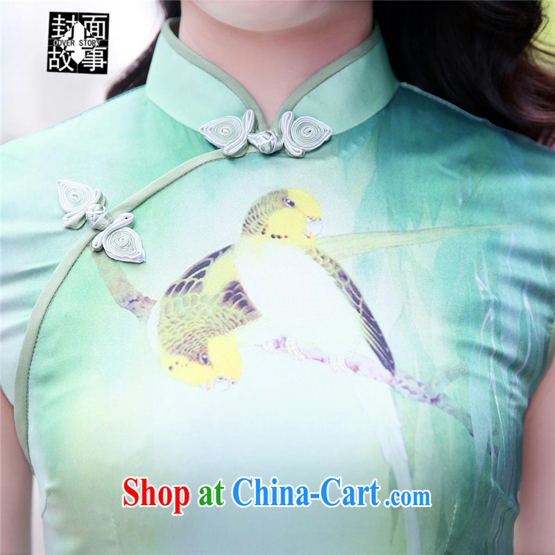 Cover Story 2015 summer new retro Peony, stamp duty for soft damask dresses cheongsam Chinese classical style further than the forklift truck cheongsam peony flowers XXL, the cover story (cover story), online shopping