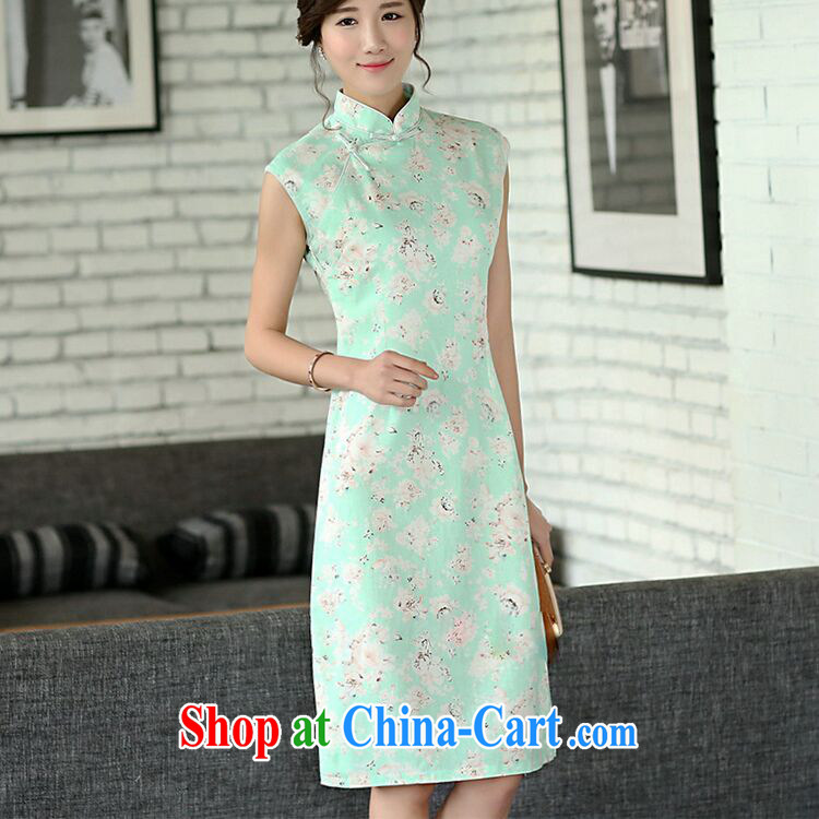 spend the summer dresses and retro dresses dresses, improved the collar manual cultivating linen dresses sleeveless green roses 2 XL pictures, price, brand platters! Elections are good character, the national distribution, so why buy now enjoy more preferential! Health