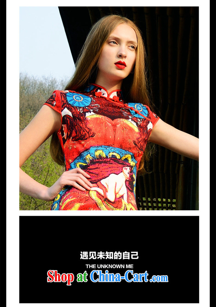 Wind Blowing short cheongsam dress 2015 new summer improved stylish upscale summer Chinese qipao on Lao dresses red XXL pictures, price, brand platters! Elections are good character, the national distribution, so why buy now enjoy more preferential! Health